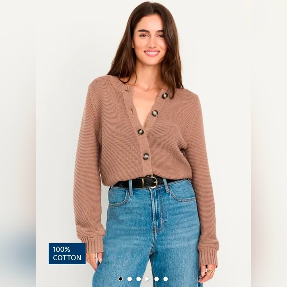 Old Navy NWT Seaside Cotton Garter-Knit Cardigan Sweater